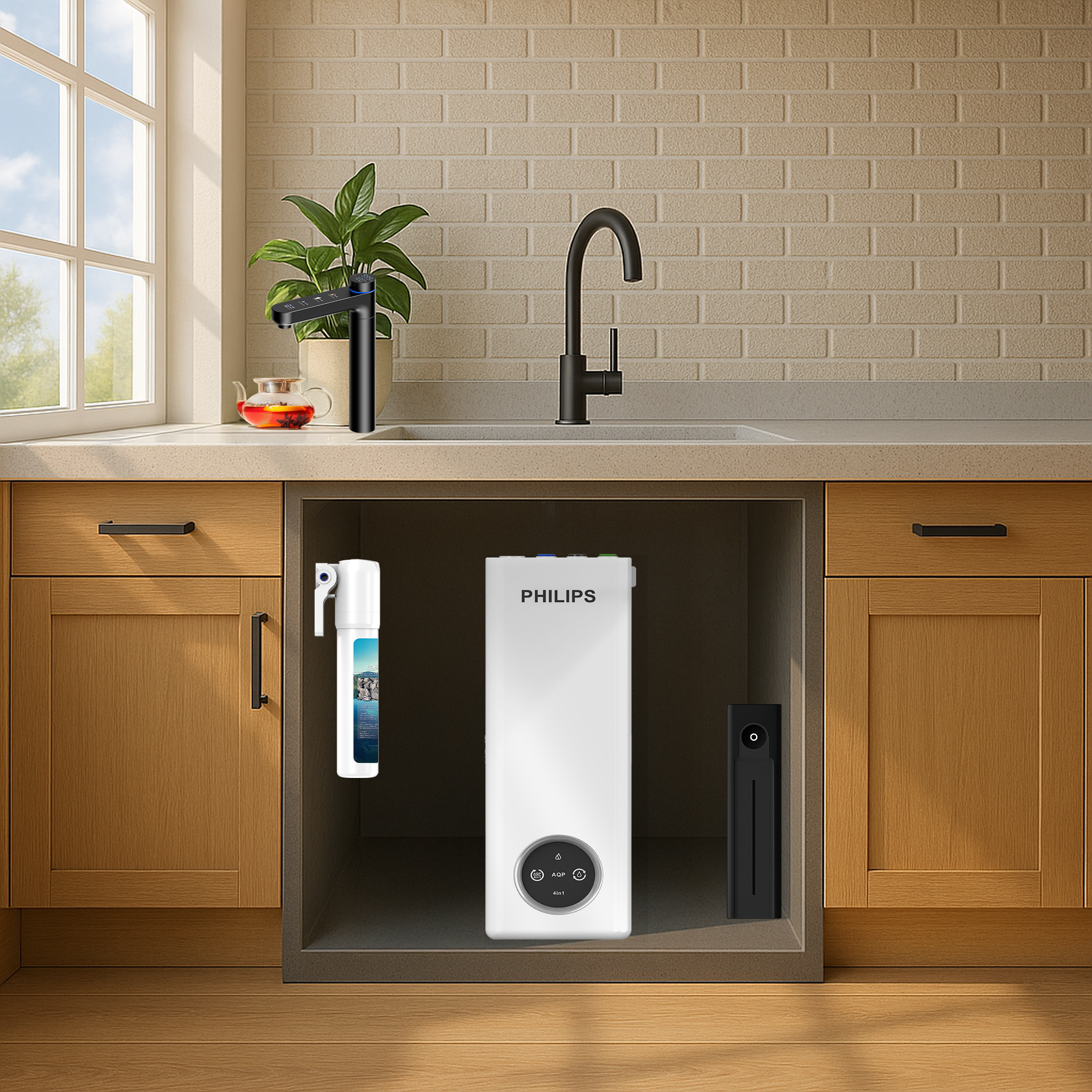 PHILIPS|RO瞬熱廚下型淨水器|RO水通道蛋白膜|智能瞬熱龍頭|AUT9321