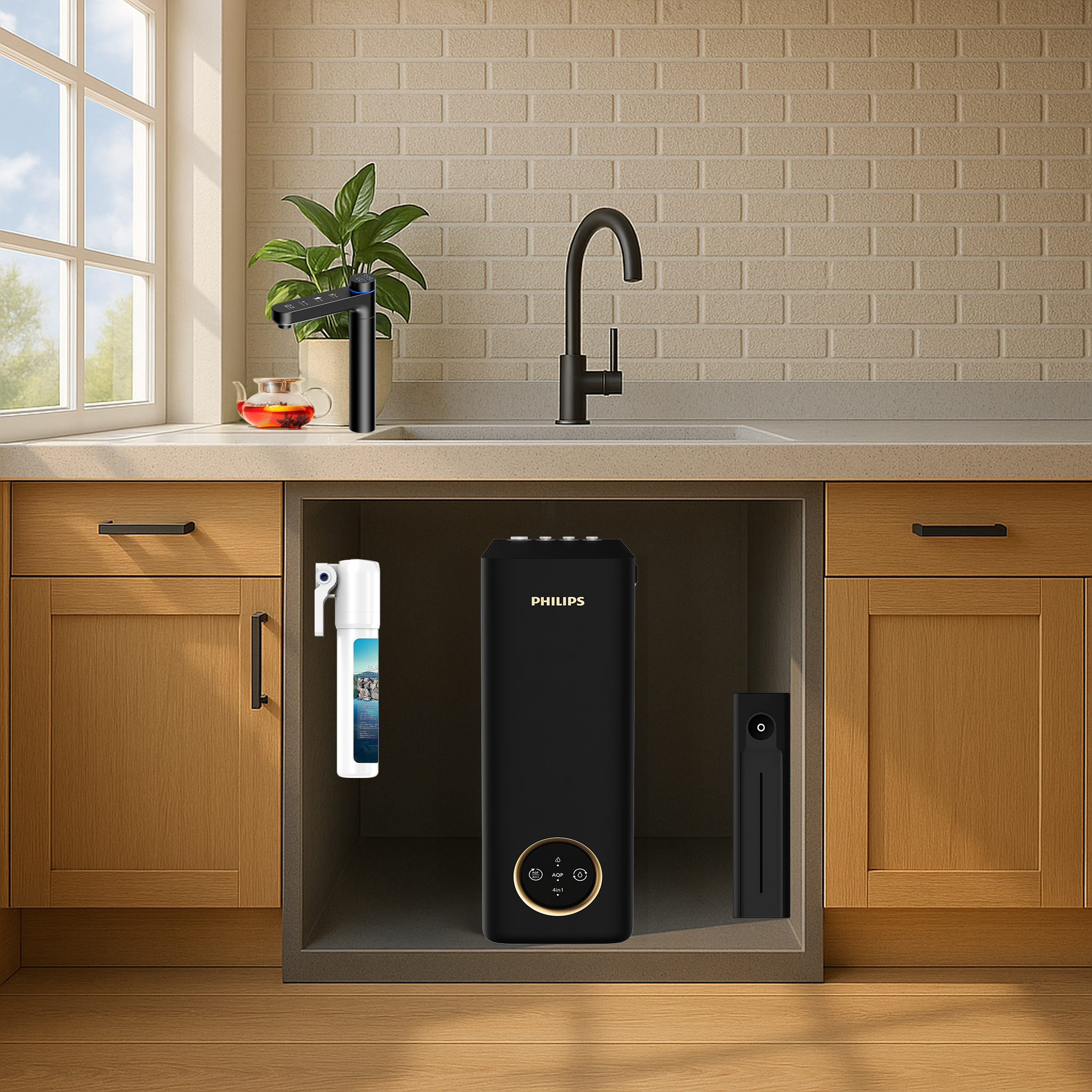 PHILIPS｜RO瞬熱廚下型淨水器｜RO水通道蛋白膜｜智能瞬熱龍頭｜AUT9322