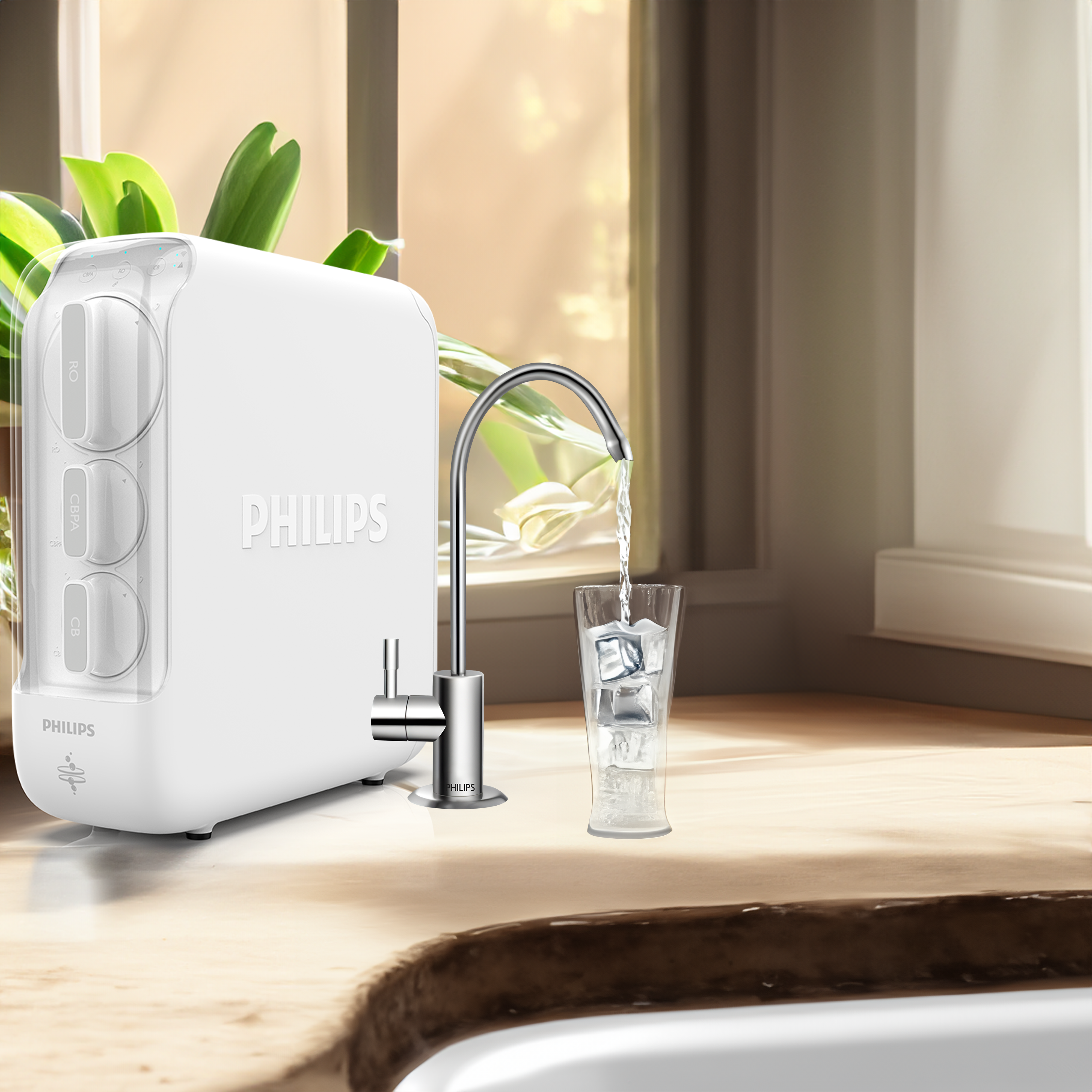 飛利浦 Philips｜水通道蛋白膜RO廚下型淨水器｜機械式水龍頭｜900G｜AUT7036